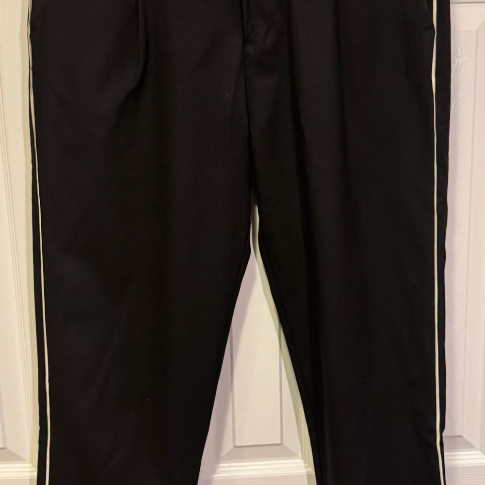 Black Men's Pants with White Stripes
